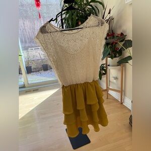 Gianni Bini Dress with Crochet Top and Tiered Bottom